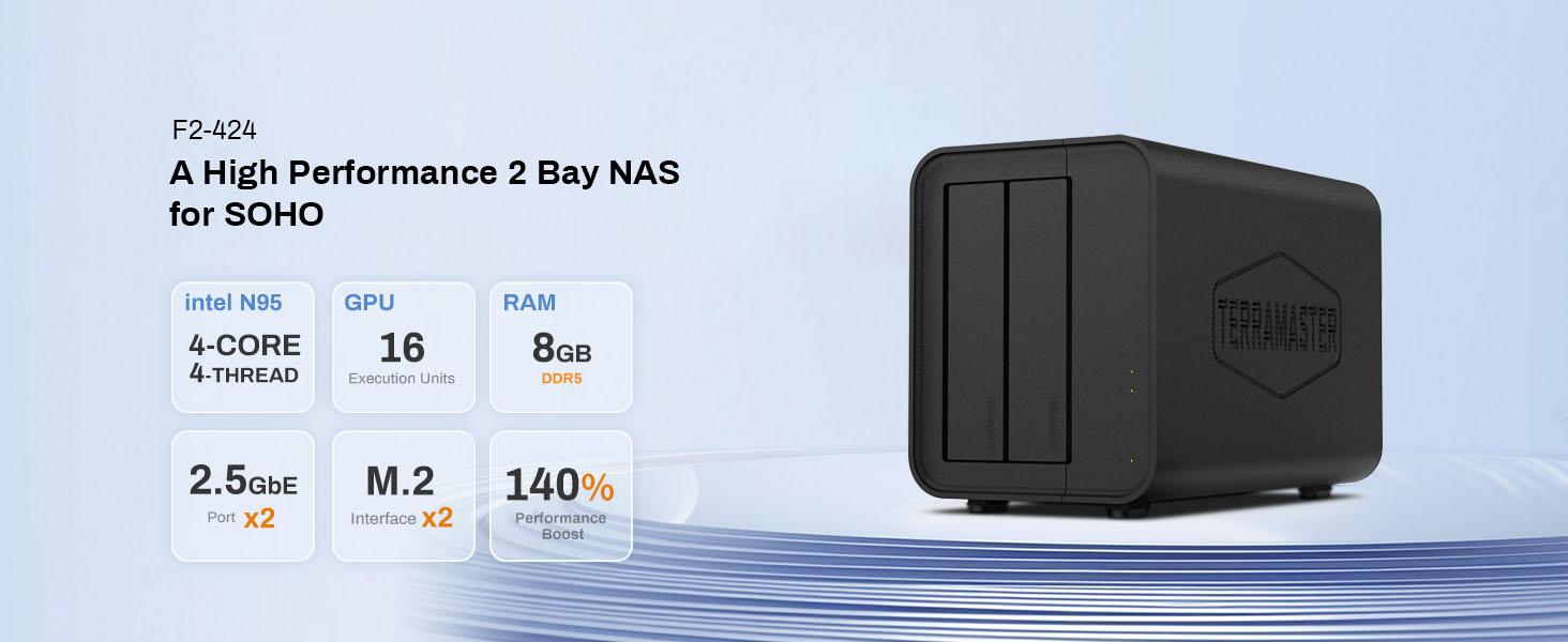 PCG Bilgisayar | TERRAMASTER F2-424 2 DİSKLİ NAS ÜNİTESİ