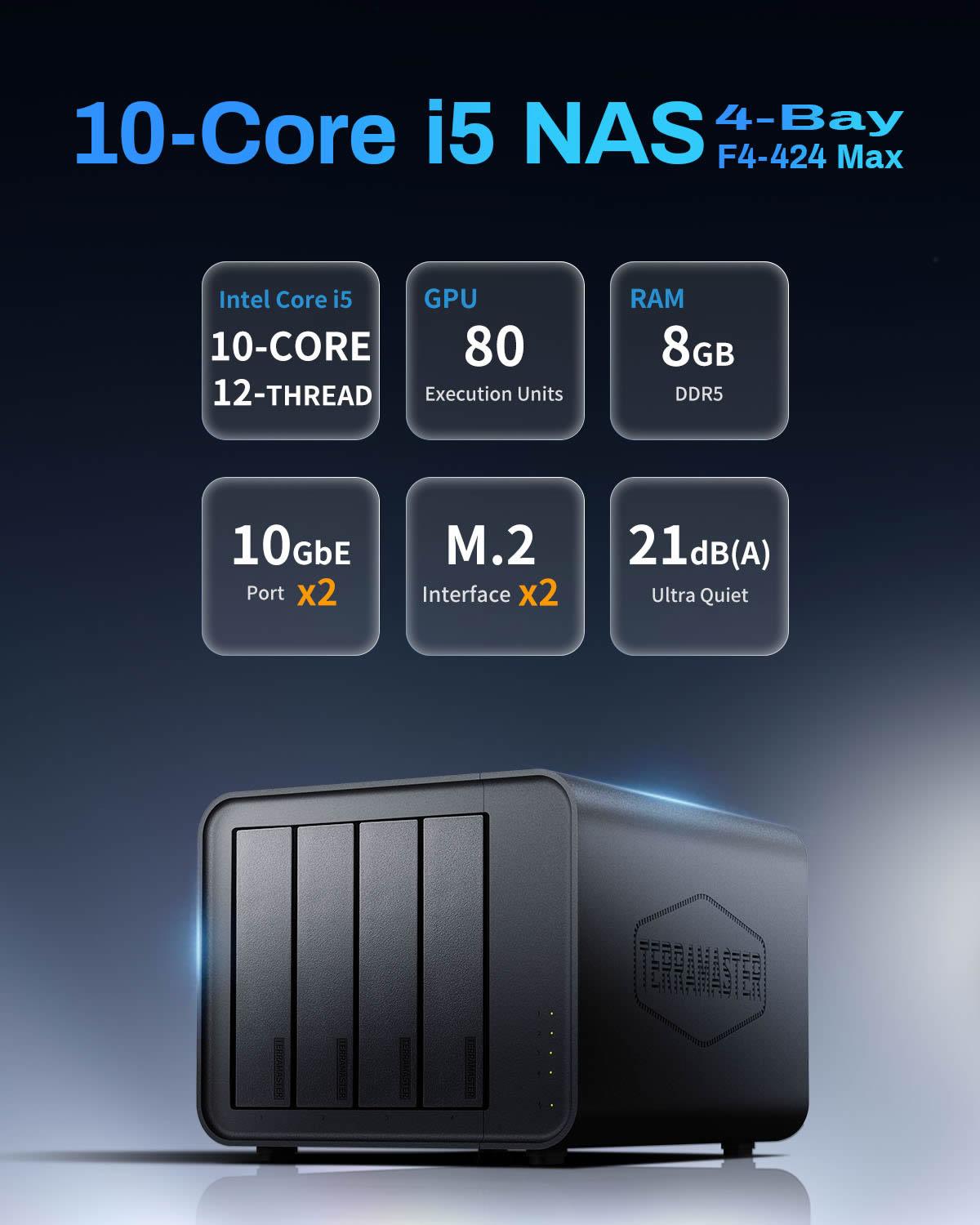 PCG Bilgisayar | Terramaster F4-424 MAX NAS | 4 Diskli NAS Ünitesi – PCG Bilgisayar