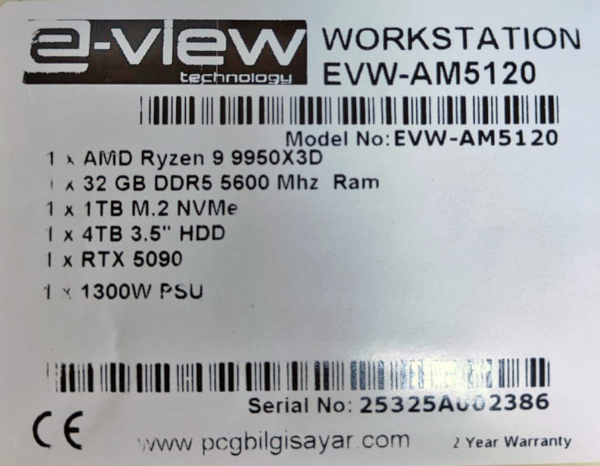 PCG Bilgisayar | E-View EVW-AM5120 Workstation